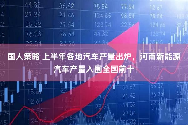 国人策略 上半年各地汽车产量出炉，河南新能源汽车产量入围全国前十
