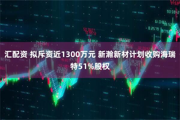 汇配资 拟斥资近1300万元 新瀚新材计划收购海瑞特51%股权
